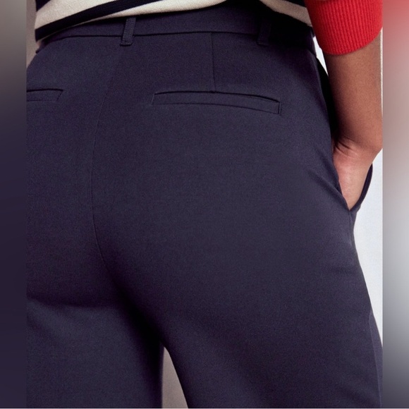 Boden Belgravia Ponte Wide Leg Pants Trousers Office Career Navy Size 14 Long - Picture 4 of 11